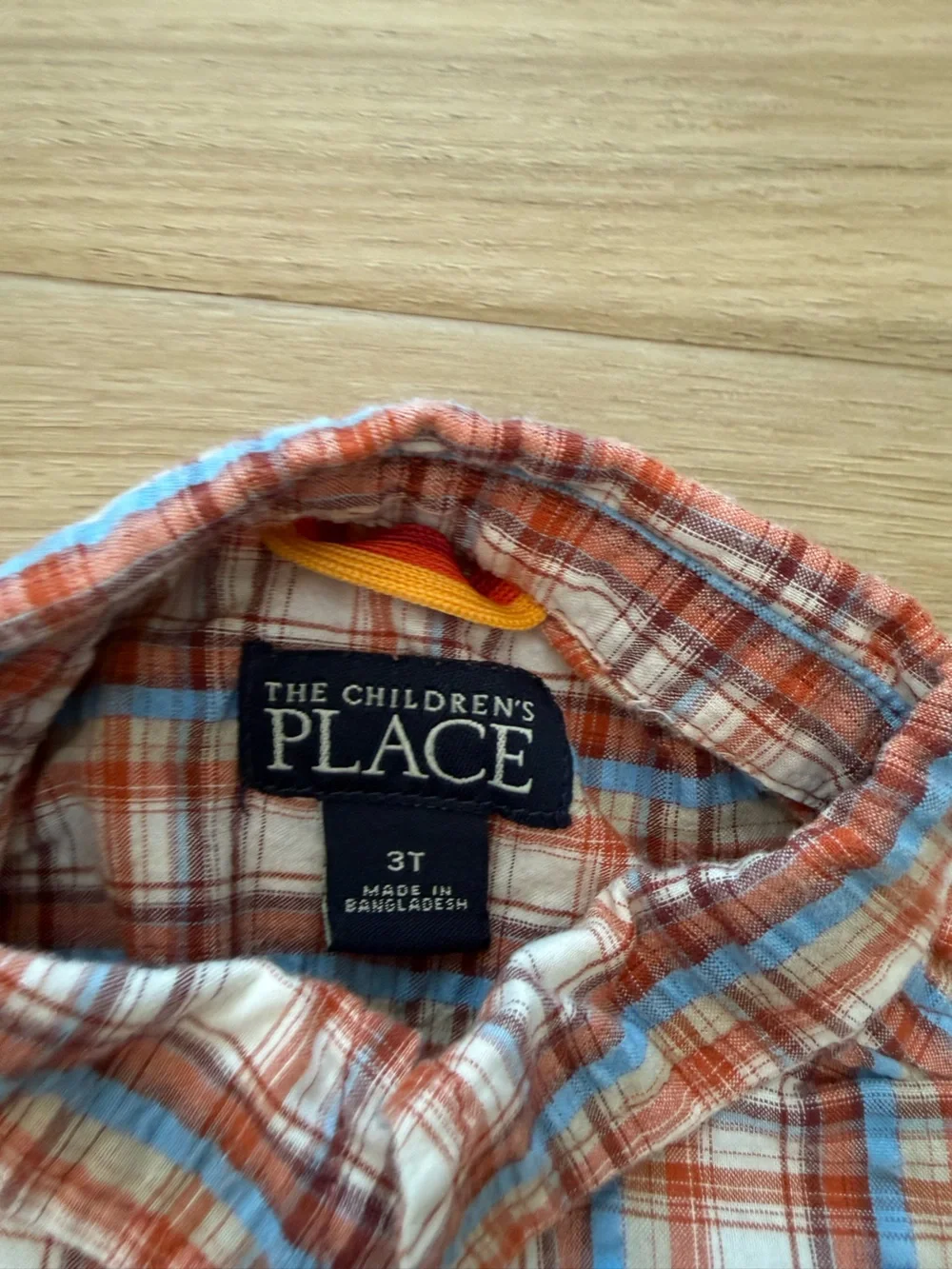 The Children's Place 3T Short Sleeve Plaid Button Down Shirt Boys